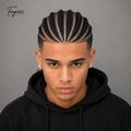 Braided Toupee for Men - Hand-Tied Human Hair Cornrow Afro Kinky Curly Hairpiece