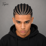 Braided Toupee for Men - Hand-Tied Human Hair Cornrow Afro Kinky Curly Hairpiece