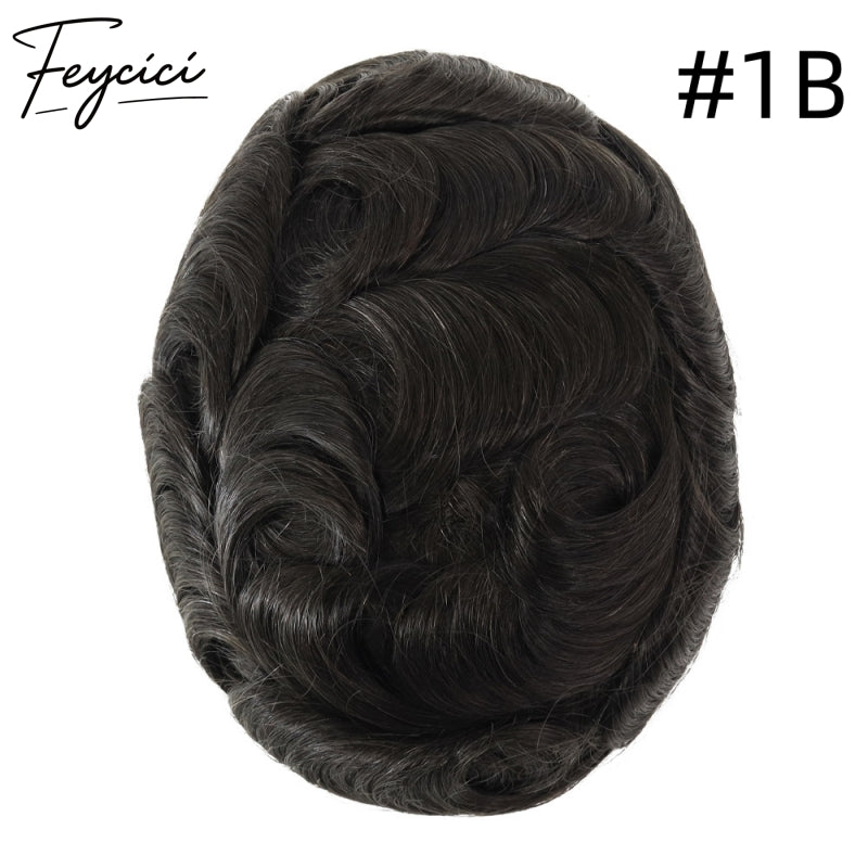 Breathable Lace With PU Hair System for Men –Natural Hair Piece -Best for Daily Business Wear1