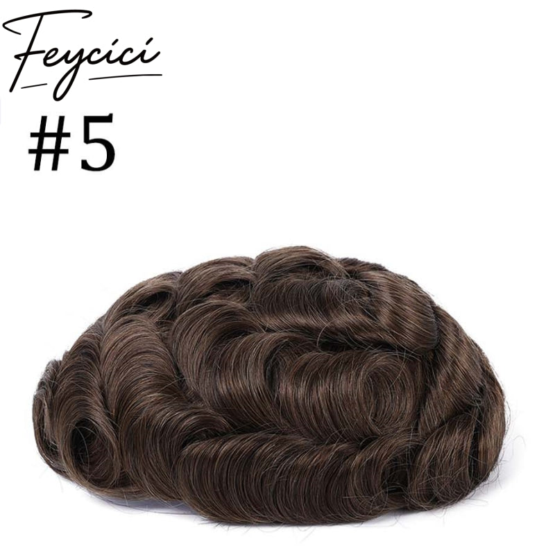 Breathable Lace With PU Hair System for Men –Natural Hair Piece for Sensitive Scalp9