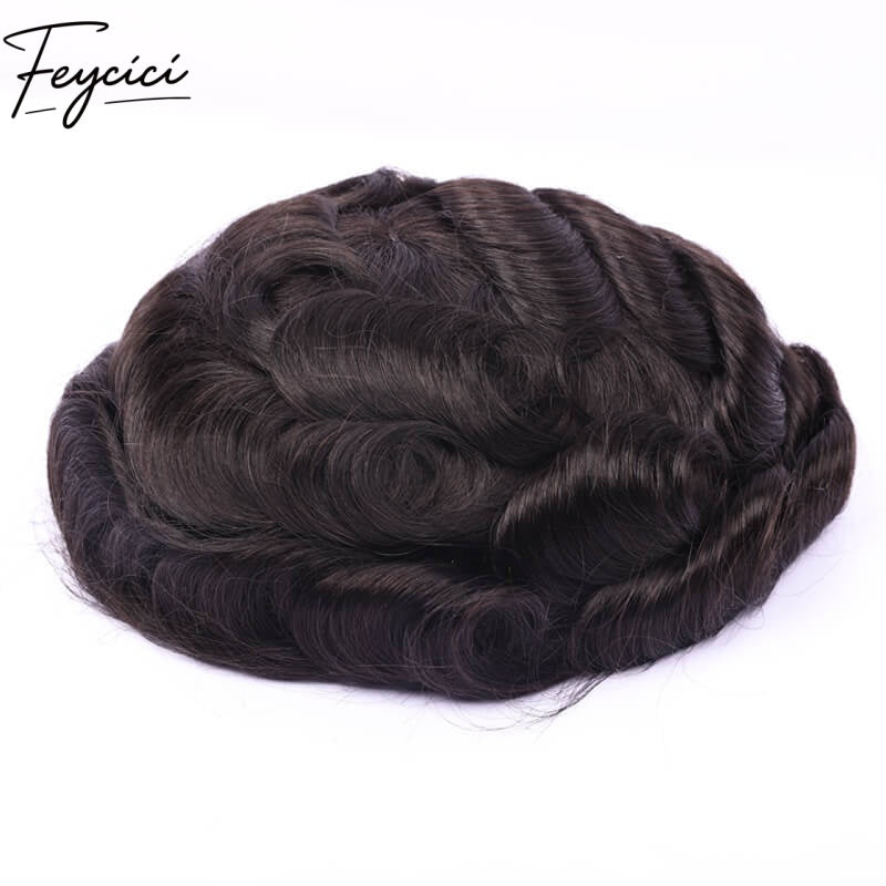 Comfortable Lace Top With PU Hair System for Men –Natural Hair Full Hand Tied 130% Density1