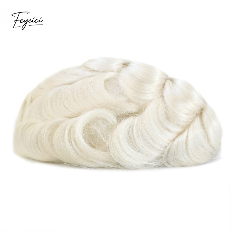 8"x10" Thin Skin Hair System for Men –Natural Hair Piece V Loop Toupe -Free Style