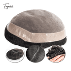 D7-3 Series - Durable Fine Mono Center with NPU Perimeter Men's Human Hair Toupee