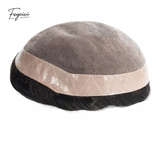 D7-3 Series - Durable Fine Mono Center with NPU Perimeter Men's Human Hair Toupee