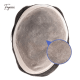 D7-3 Series - Durable Fine Mono Center with NPU Perimeter Men's Human Hair Toupee