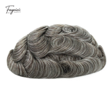 Feycici 8x10-inch invisible thin skin hair system for men with V loop front, full hand-tied natural hair piece.