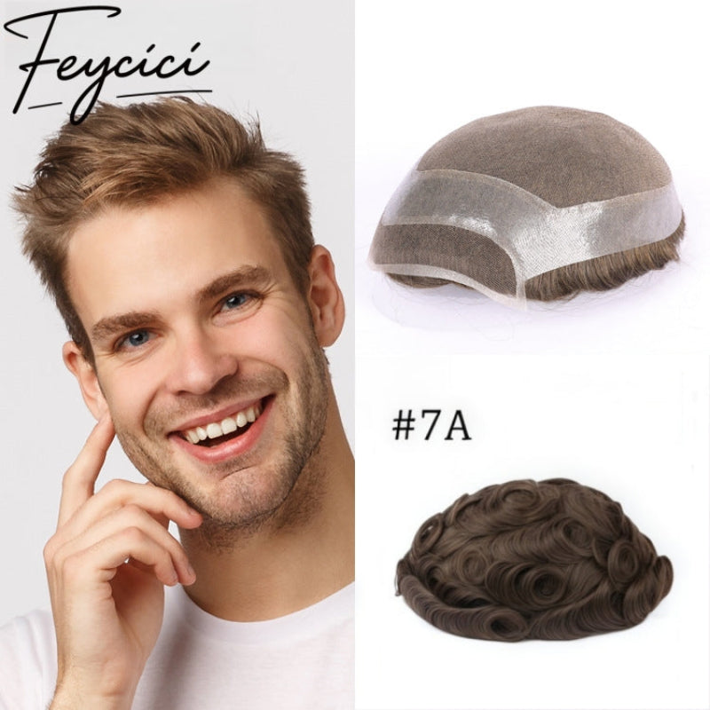 Durable Lace With PU Hair System for Men –Natural Hair Piece -Best for Daily Business Wear