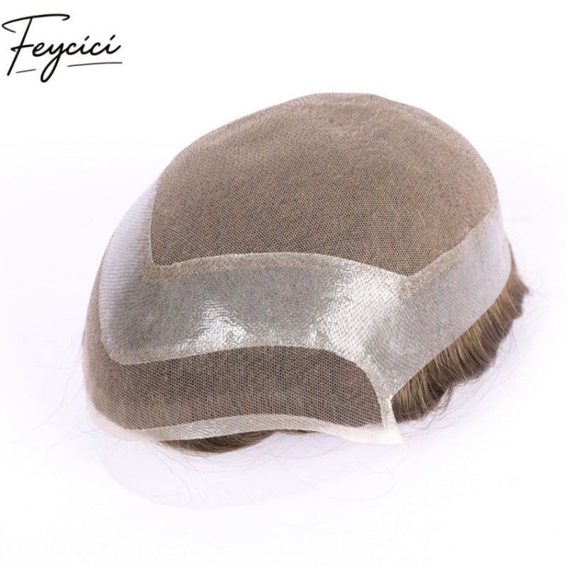 Durable Lace With PU Hair System for Men –Natural Hair Piece -Best for Daily Business Wear4