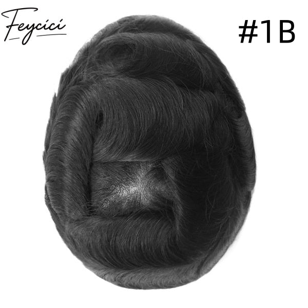 Feycici-Durable Mono Top With Pu Hair System for Men-Natural Hair Piece-130% Density1