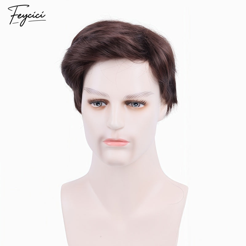 FeyciciBreathableRoseNetLaceBaseDarkBrownMensToupee_2