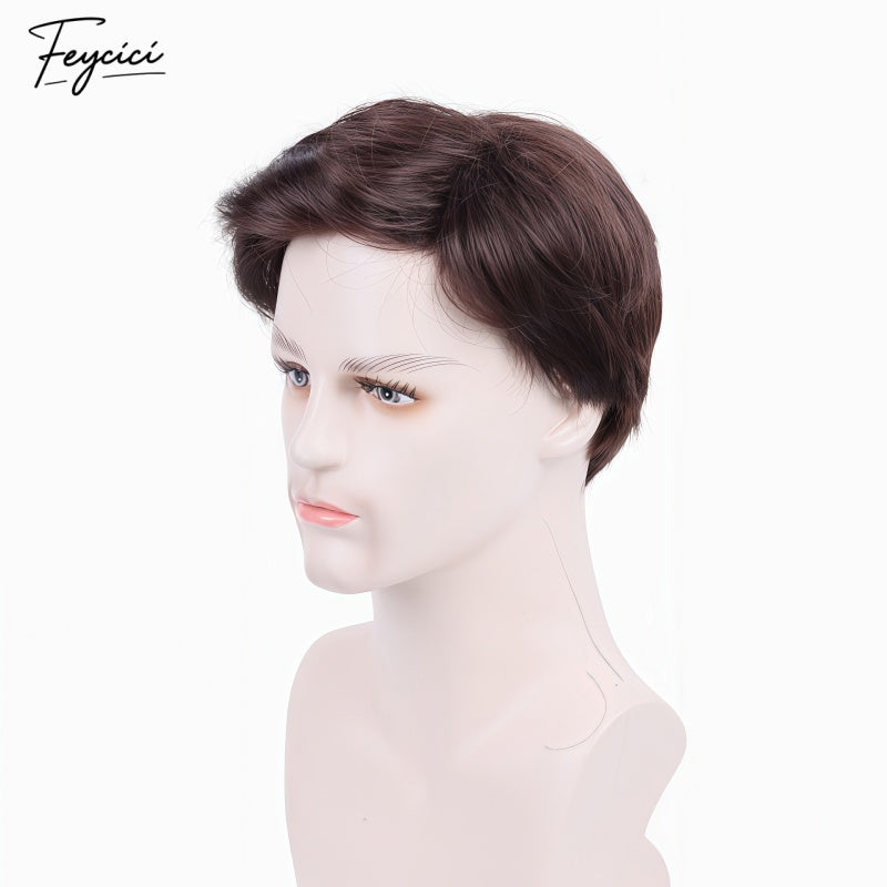 FeyciciBreathableRoseNetLaceBaseDarkBrownMensToupee_3