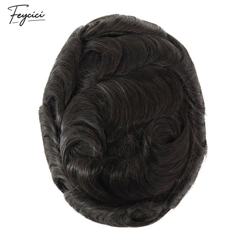 FeyciciLaceTopWithPUDurableInvisibleMultipleSizeBrownBlackMensToupee_7