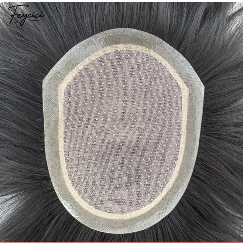 FeyciciLaceTopWithPUDurableInvisibleMultipleSizeNaturalBlackMensToupee_4