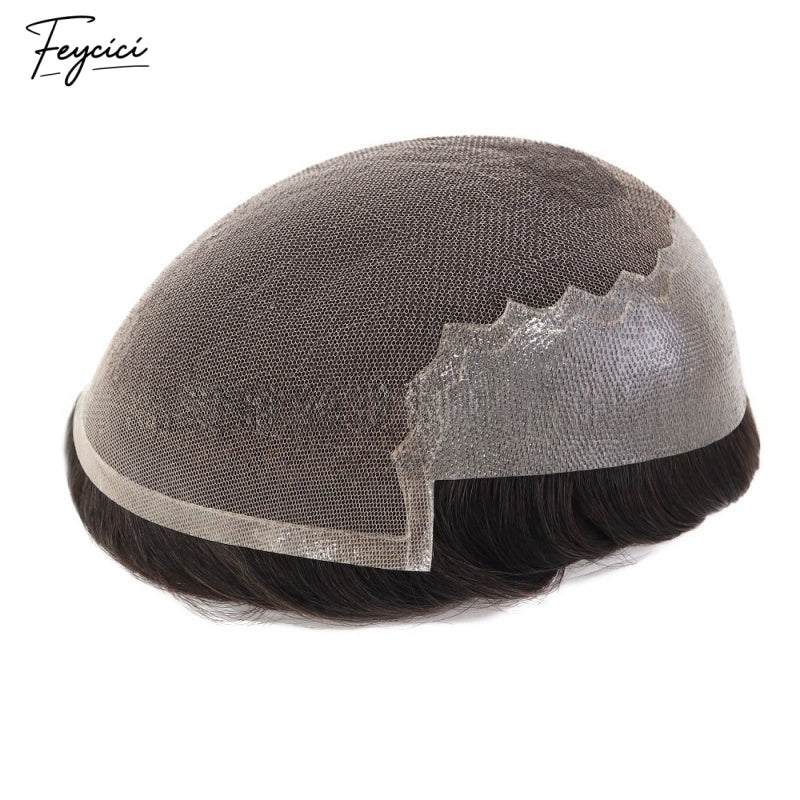 FeyciciLaceTopWithPuDurableInvisibleMutipleSizeNaturalBlackMensToupee_7