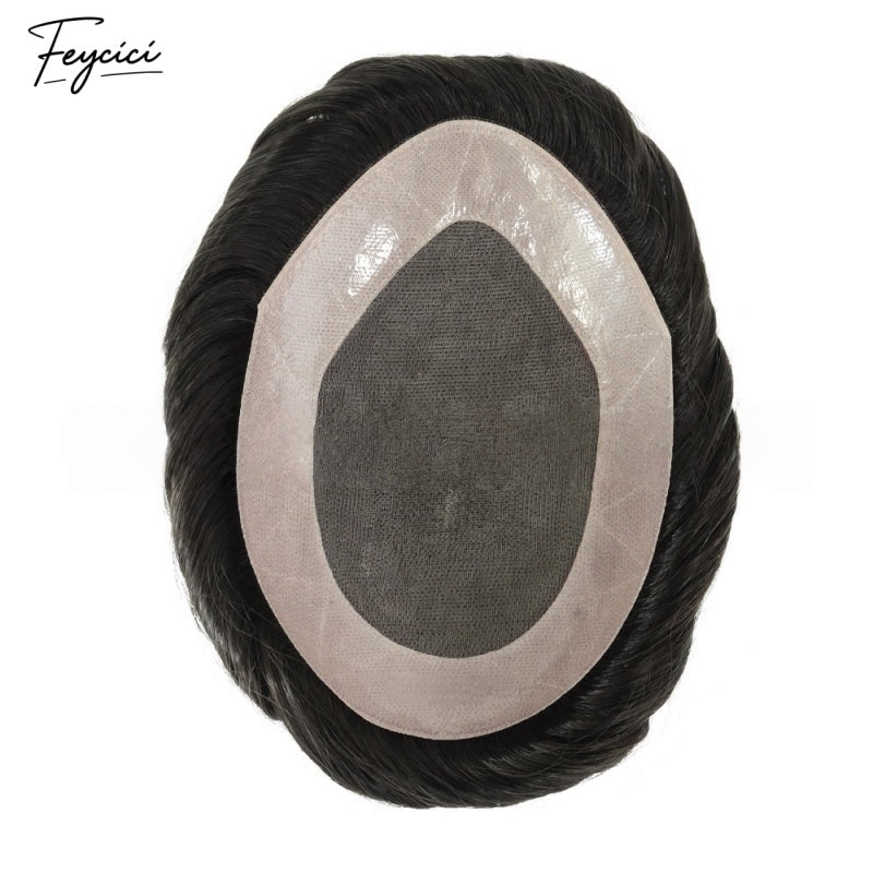 FeyciciMonoTopWithPUDurableInvisible8X10BrownBlackMensToupee_6