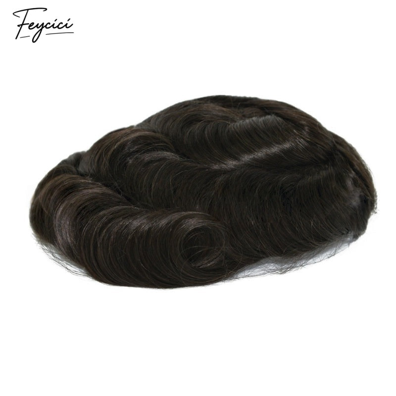 FeyciciMonoTopWithPUDurableInvisibleDarkestBrownMensToupee_1