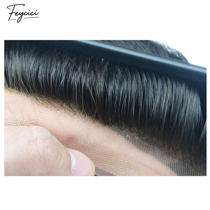 FeyciciMonoTopWithPULaceDurableInvisibleHairLineBrownBlackMensToupee_1