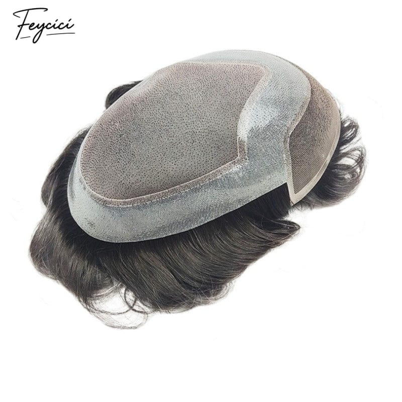 FeyciciMonoTopWithPULaceDurableInvisibleHairLineBrownBlackMensToupee_3