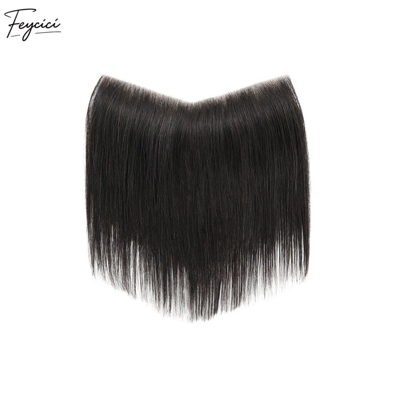 Feycici Frontal Men's Hairpiece| 100% Real Man Hair| Natural Black Regular Hair