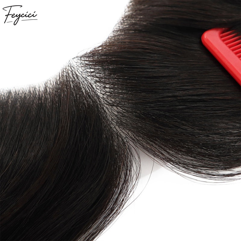 Feycici Frontal Men's Hairpiece| 100% Real Man Hair| Natural Black Regular Hair4