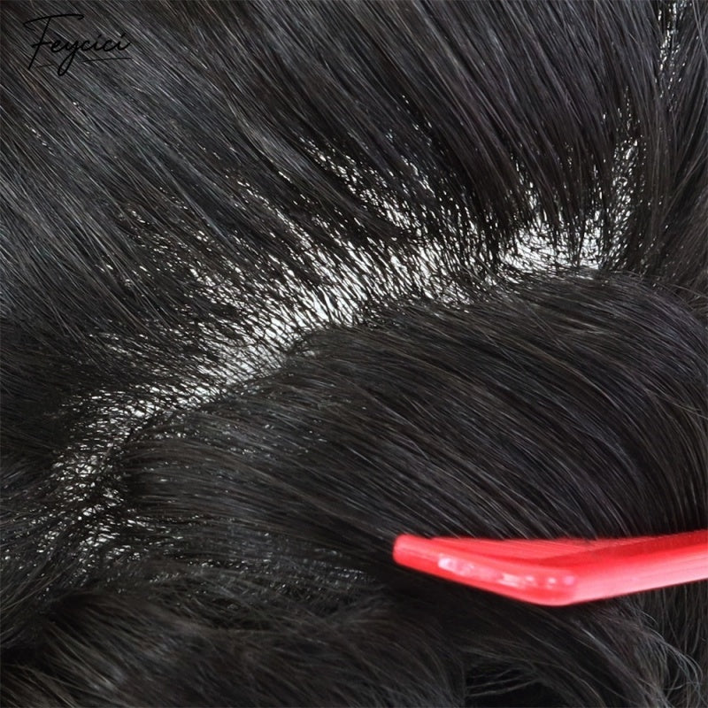 Feycici Frontal Men's Hairpiece| 100% Real Man Hair| Natural Black Regular Hair5