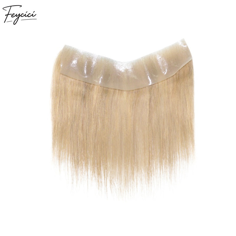 Feycici Frontal Men's Hairpiece | 100% Real Man Hair | Very Light Warm Blonde 1