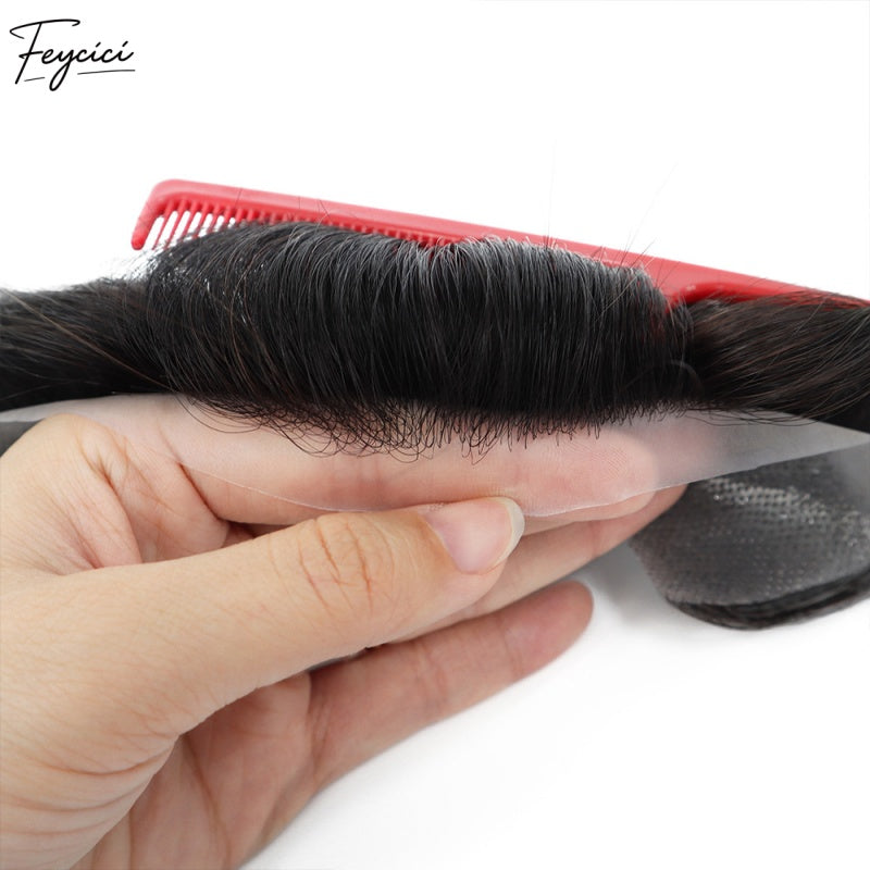 Feycici Frontal Men's Hairpiece | 100% Real Man Hair | Very Light Warm Blonde 4