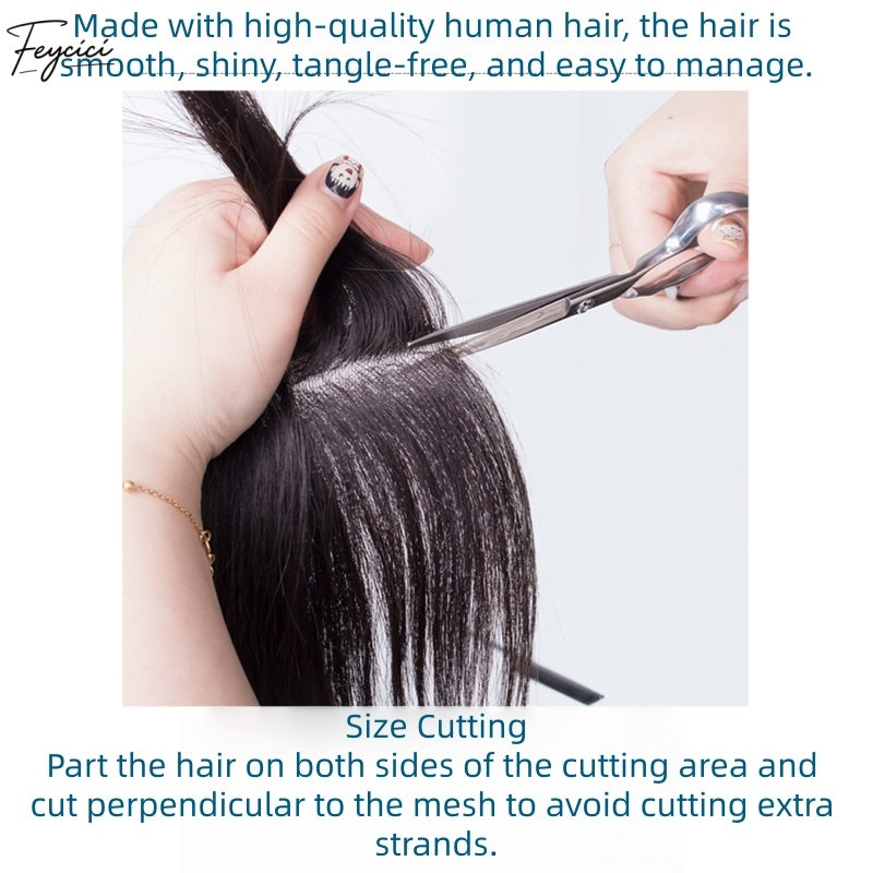 Feycici Frontal Men's Hairpiece | 100% Remy Hair Fiber | Breathable Thin Lace Base16