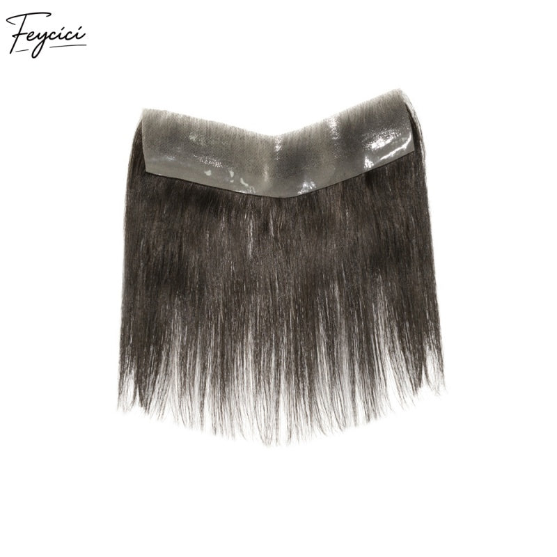 Feycici Frontal Men's Hairpiece | 100% Remy Hair Fiber | Darkest Brown Regular Hair