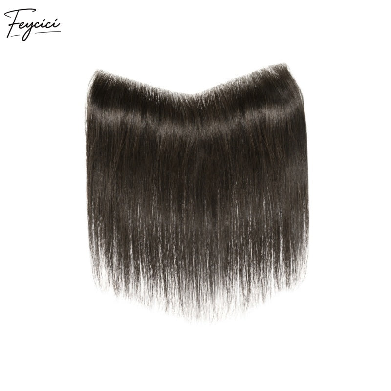 Feycici Frontal Men's Hairpiece | 100% Remy Hair Fiber | Darkest Brown Regular Hair1