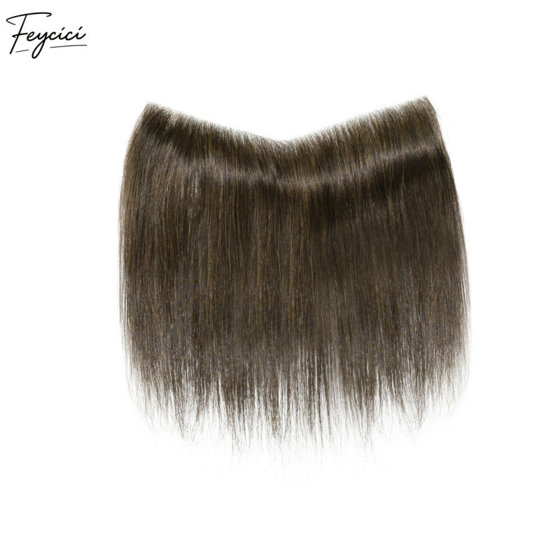 Feycici Frontal Men's Hairpiece | 100% Remy Hair Fiber | Meduim Brown Regular Hair