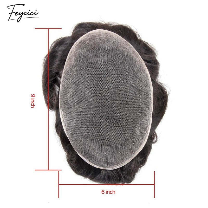 Feycici Lace Top With PU Durable Invisible Hair Line 8X10" Mens Toupee21