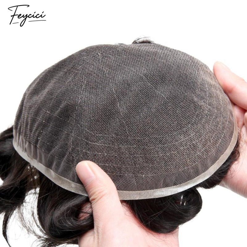 Feycici Lace Top With PU Durable Invisible Hair Line 8X10" Mens Toupee33