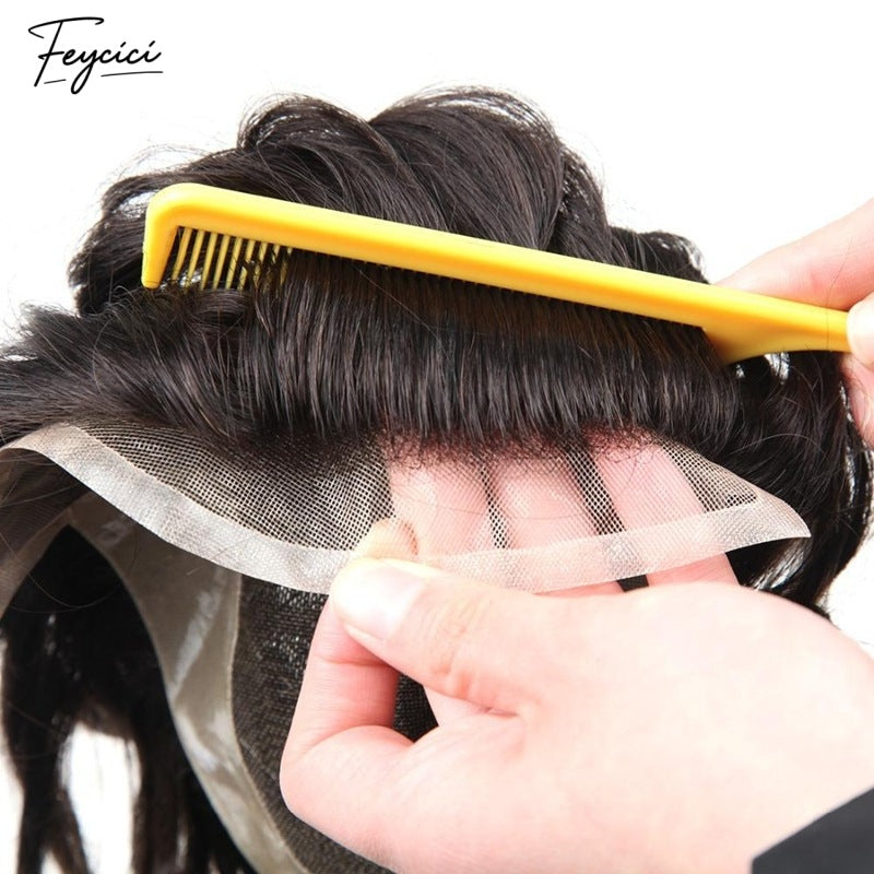 Feycici Lace Top With PU Durable Invisible Hair Line 8X10" Mens Toupee34