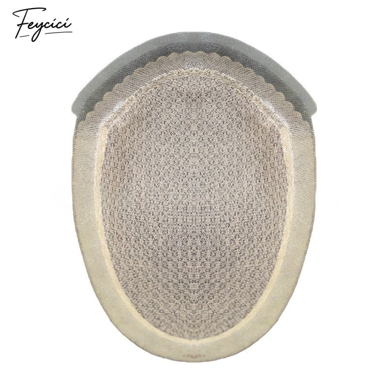 Feycici Lace Top With PU Durable Invisible Mutiple Size Black Mens Toupee21