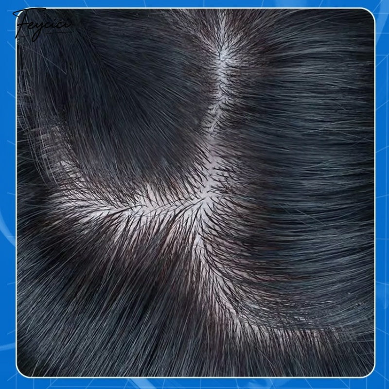 Feycici Lace Top With PU Durable Invisible Mutiple Size Black Mens Toupee23