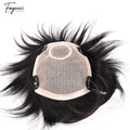 Feycici Mono Durable Invisible Hand-knitted Natural Black Mens Toupee24