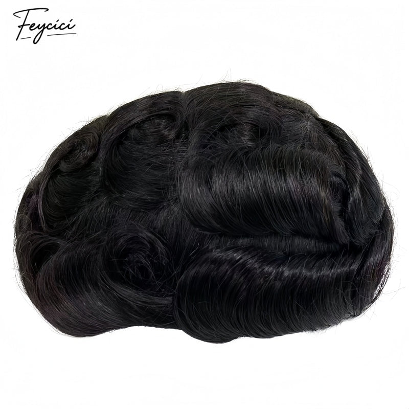 Feycici Mono Top With PU Durable Invisible Brown Black Mens Toupee21