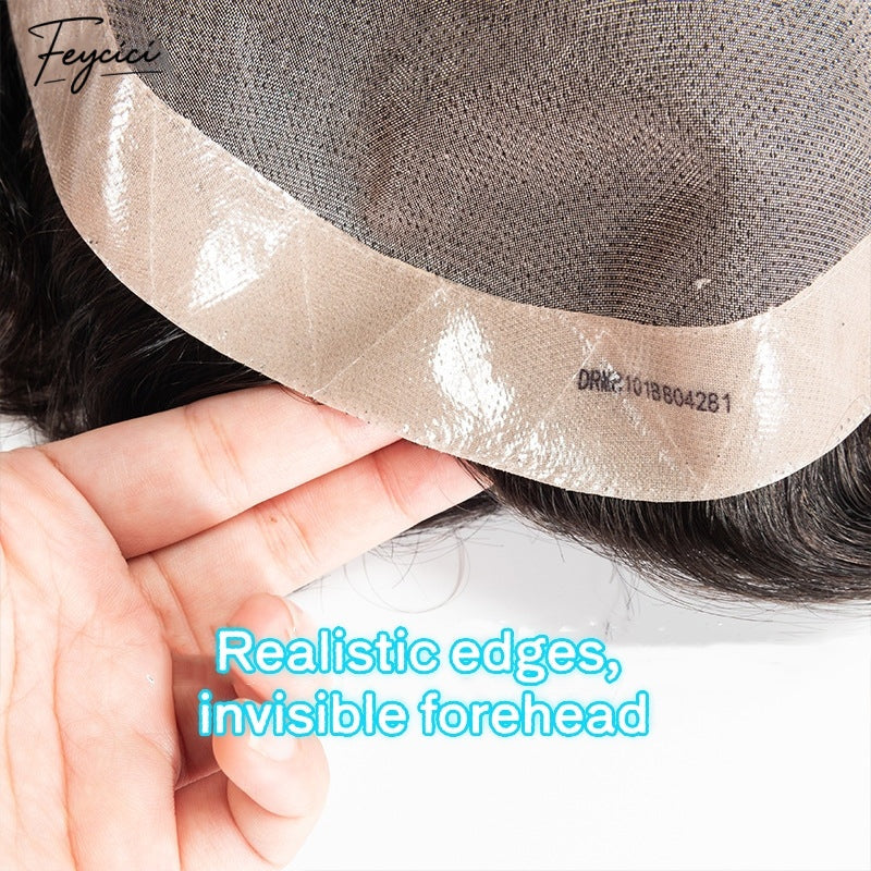 Feycici Mono Top With PU Durable Invisible Brown Black Mens Toupee24