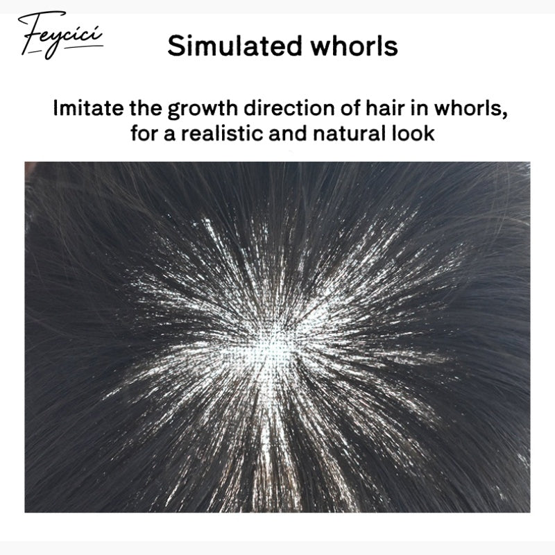 Feycici Mono Top With PU Durable Invisible Brown Black Mens Toupee25