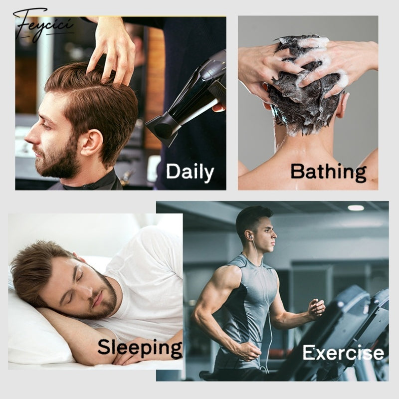 Feycici Mono Top With PU Durable Invisible Brown Black Mens Toupee28