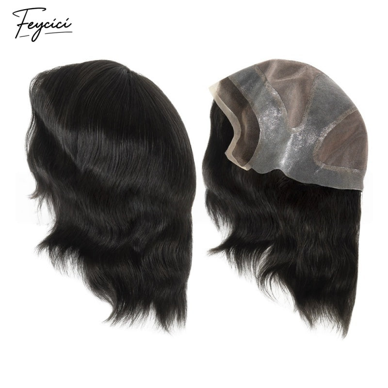 Feycici Mono Top With PU Durable Invisible Brown Series Mens Toupee20