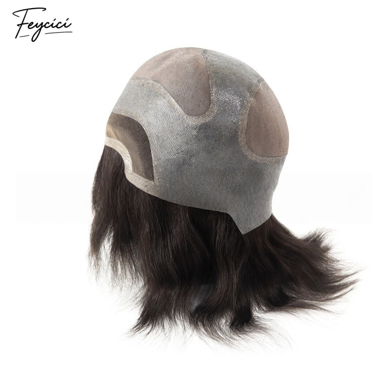 Feycici Mono Top With PU Durable Invisible Brown Series Mens Toupee22