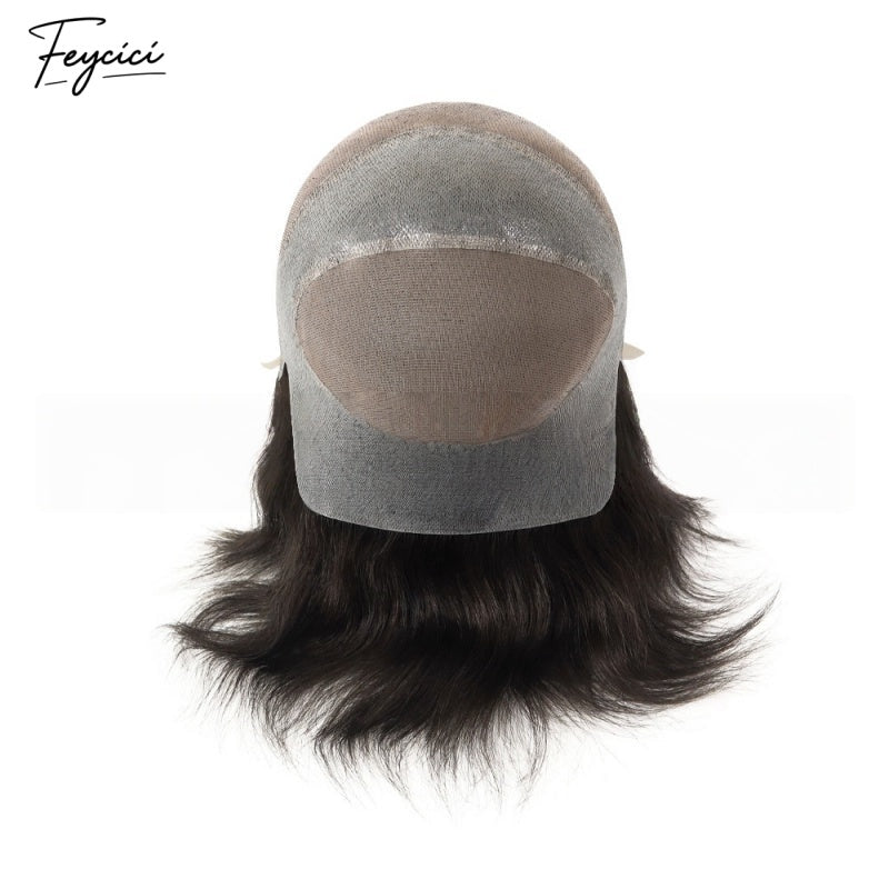 Feycici Mono Top With PU Durable Invisible Brown Series Mens Toupee24