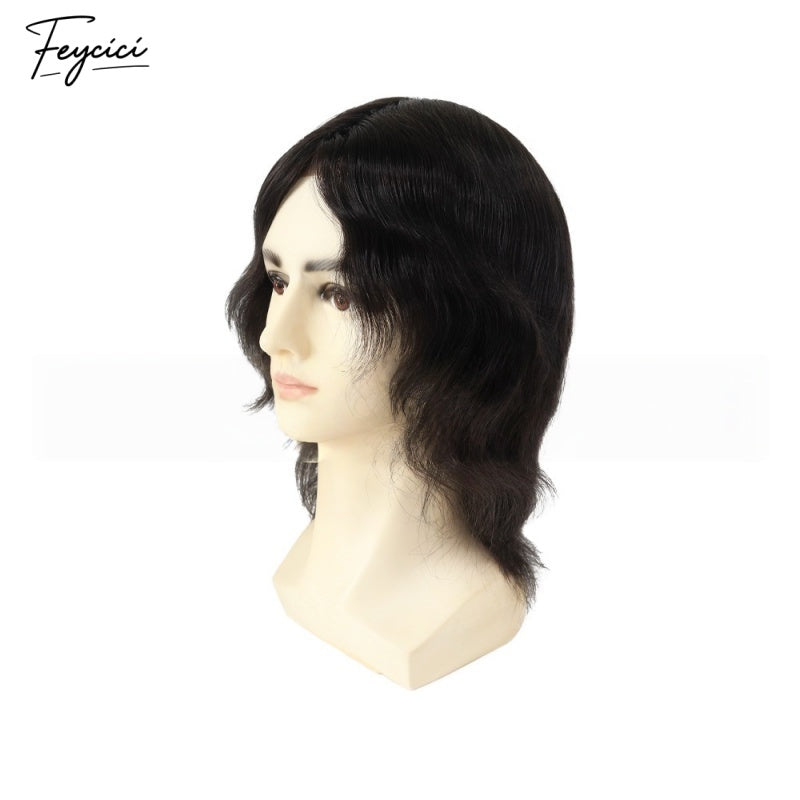 Feycici Mono Top With PU Durable Invisible Brown Series Mens Toupee25