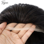 Feycici Mono Top With PU Durable Invisible Brown Series Mens Toupee29