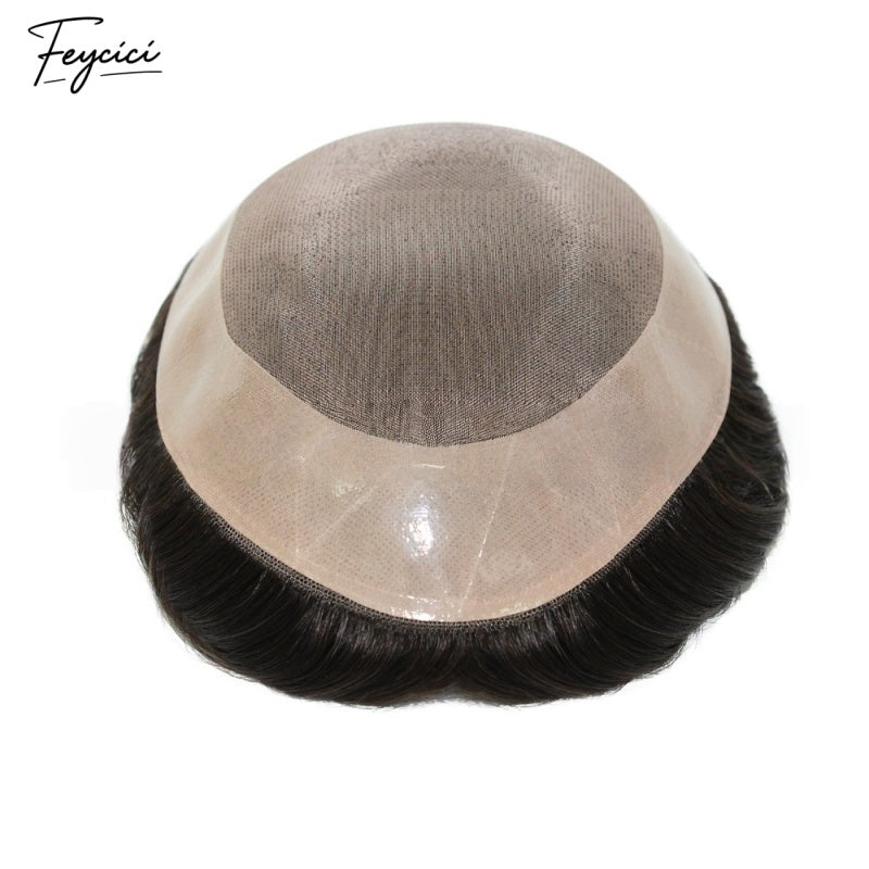 Feycici_Mono_Top_With_PU_Durable_Invisible_Off_Black_Men_s_Toupee_4