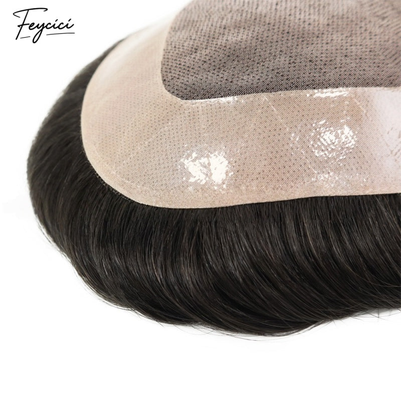 Feycici_Mono_Top_With_PU_Durable_Invisible_Off_Black_Men_s_Toupee_5