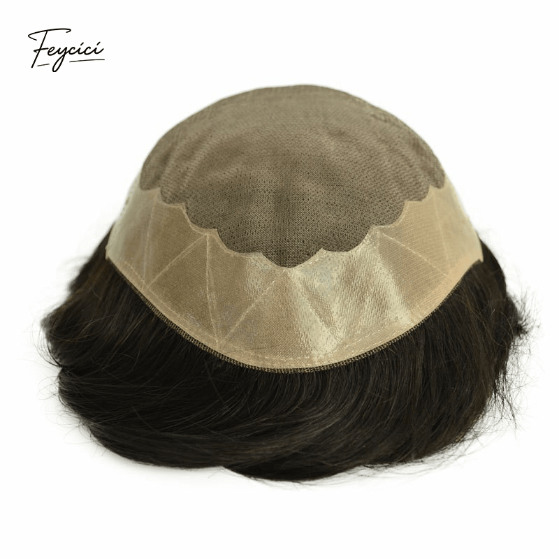 Fine MONO Base Men’s Toupee - Durable & Breathable Human Hair System for SpringSummer