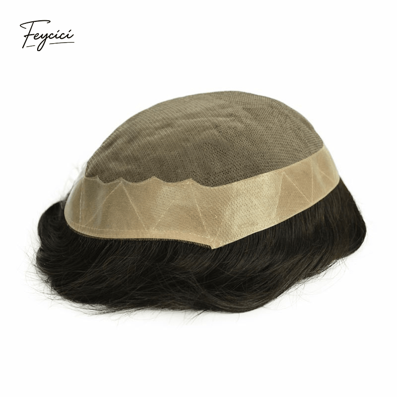Fine MONO Base Men’s Toupee - Durable & Breathable Human Hair System for SpringSummer
